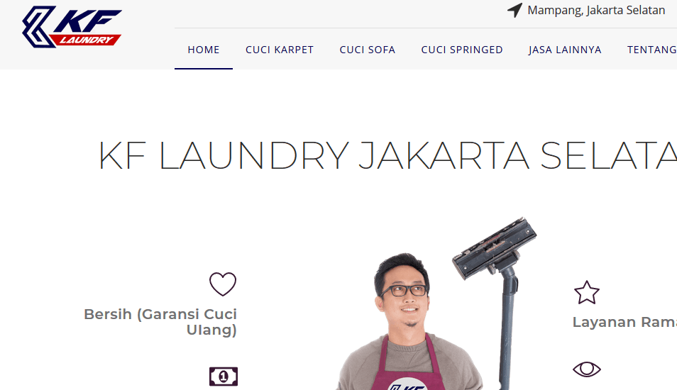 jasa cuci karpet, sofa, springbed- KF Laundry Jakarta Selatan
