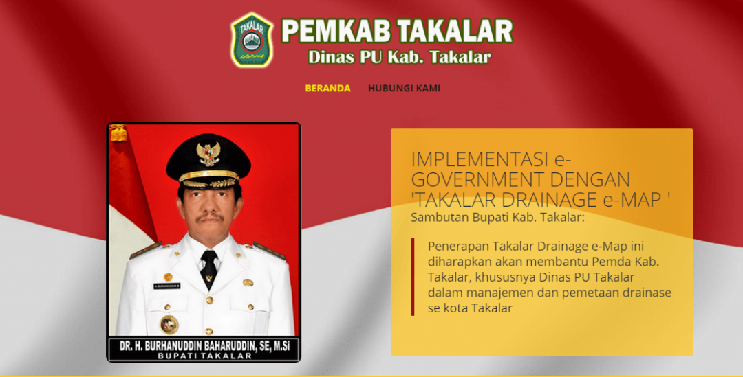 Dinas PU Pemda Takalar. Aplikasi pemetaan posisi drainase Kota Takalar (e-map drainage)
